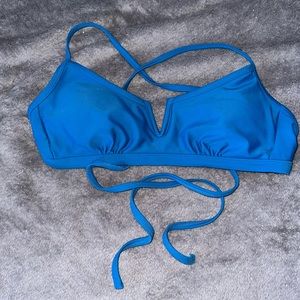 Blue bikini top